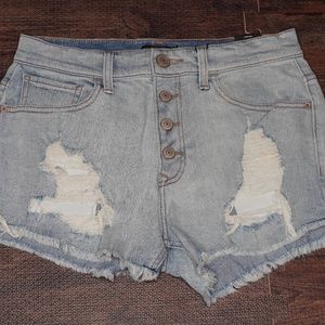 Women's Size 6 Blue Express Distressed Denim Shorts NWT